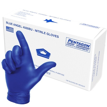 Blue Angel, 5 Mils Blue Nitrile Gloves, Powder Free, Latex Free, Size XL, 1000PK